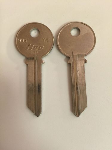Pair of ilco 998 key blanks same as y4 , 11gmk, axxess 129, ya2 free shipping for sale