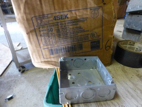 EGS 4&#034; SQUARE 4SEK  OUTLET BOX ECCENTRIC KO GROUNDSKEEPER LOT OF 16 1 1/2&#034; DEEP