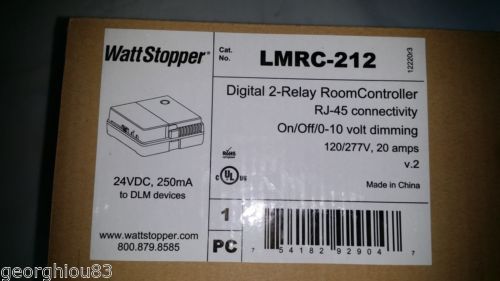Watt stopper lmrc-212 digital 2-relay roomcontroller rj-45 / 0-10v dimming for sale