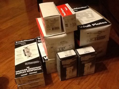 Large lot of Ivory Wallplates and Electrical 72 Items New