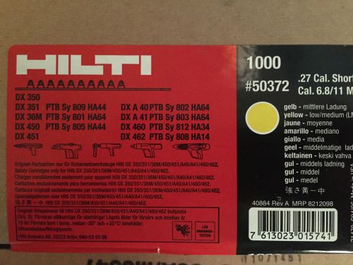 hilti 27 cal 50372 DX cartridge YELLOW box of 1000 NEW RAMSET