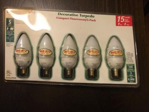 Torpedo compact fluorescent energy saver light bulb 5 pack 120 output for sale