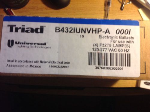 10 New Universal Lighting Triad B432IUNVHP-A Electronic Ballasts  Use for (4) T8
