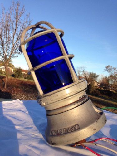 Appleton Vintage Idustrial Form 100 Light with Blue Lens  Awesome look + Bulb