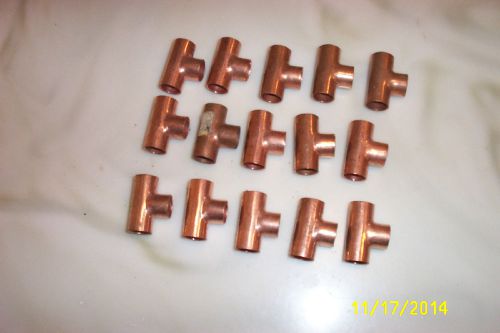 1/2&#034; SWEAT COPPER Tees Total Lot of 15
