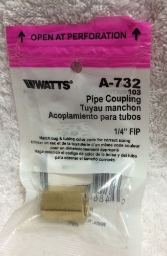 WATTS A-732 1/4&#034; FIP PIPE COUPLING --BRAND NEW Still In Wrap!!