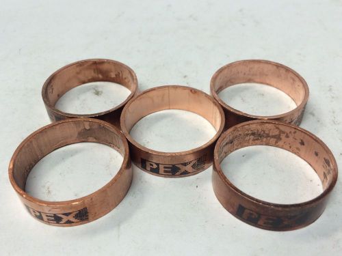 5 Pieces 1&#034; PEX Copper Crimp Rings, Sioux Chief SDR 9 NEW
