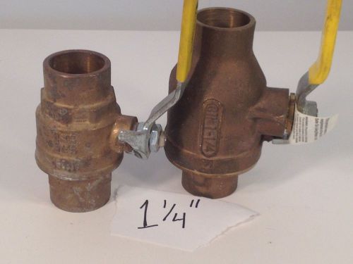 Lot of 2 - apollo conbraco usa 1 1/4&#034; slip no thread brass valve 600wog c11 new for sale