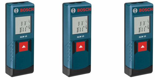 3) Bosch GLM 15 Compact Portable Laser Measure, 50-Feet Range &amp; Back-lit Display