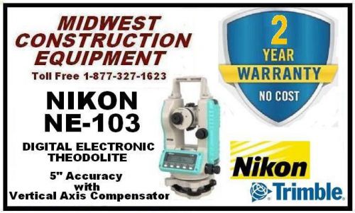 New nikon ne-103 digital electronic theodolite - 5&#034; accuracy-vertical axis comp. for sale