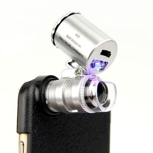 60x zoom uv led microscope magnify magnifier micro camera lens for iphone 6 4.7&#034; for sale