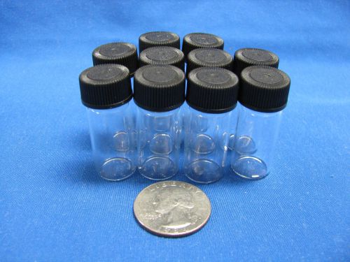 10 - 3/4 oz Clear Glass Gold Silver Vials Mining Supply Gold Prospecting Panning