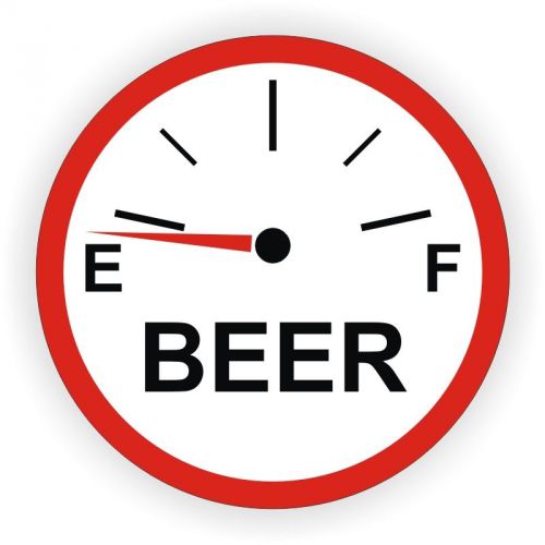 Beer Gauge Hard Hat Decal / Helmet Sticker Label Funny Thirty Tool Lunch Box