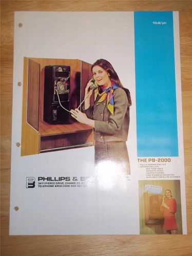 Vtg Phillips &amp; Brooks Inc Catalog~Telephone Modules/Booths/Acousti-Phonic