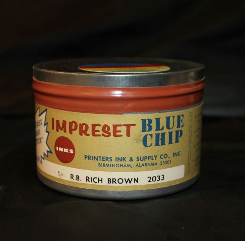 1 lb - Impreset BLUE CHIP - Commercial  Rubber Base Ink - Rich Brown