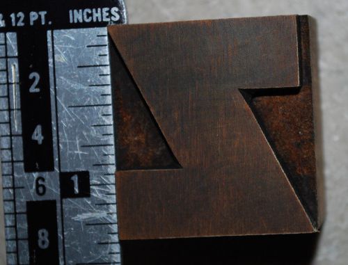 Vintage / Antique Letterpress Wood Printer's Type "Z". 8 line, 1 5/16" tall