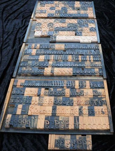 357pcs - 3.54&#034; letterpress wood printing blocks wooden alphabet type font print
