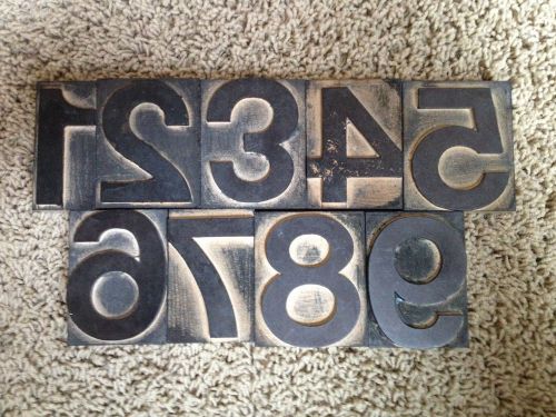 ~*Vintage Letterpress Wood Printing Blocks~Type~Numbers~1-9~~3 Inch*~