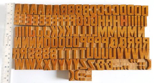 124 piece Vintage Letterpress wood wooden type printing blocks 24mm mint#wb15