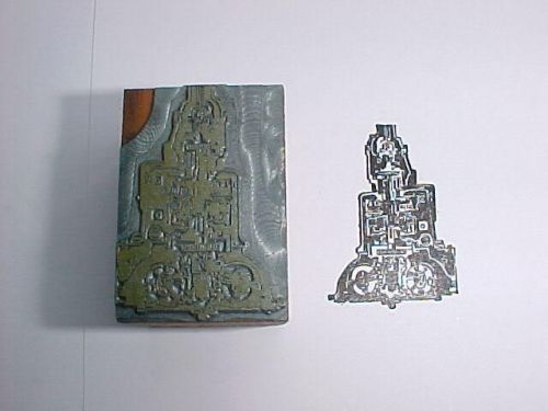 Letterpress cut block &#034;TRANSMISSION&#034; automatic,car,truck,exploded view,GM? FORD?