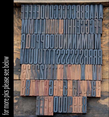 letterpress wood printing blocks 119 pcs 1.77&#034; tall alphabet type woodtype ABC
