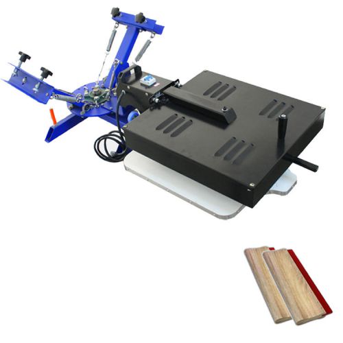 2 color 1 station screen printing machine with dryer + 2 pc 13&#034;/33cm squeegees for sale