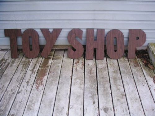 Large 16&#034; Wooden Laminated Letters spelling &#034;TOY SHOP&#034; for your store &amp; business