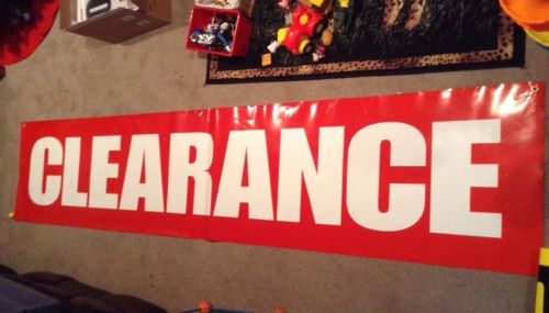 CLEARANCE Banner 10ft by 2ft Red &amp; White used