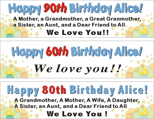 2ftX8ft Custom Personalized Happy Birthday (Anniversary) Banner Sign Poster