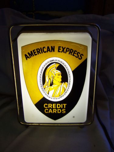 RARE VINTAGE AMERICAN EXPRESS LIGHT UP COUNTER SIGN 1950&#039;s COLLECTABLE WORKING