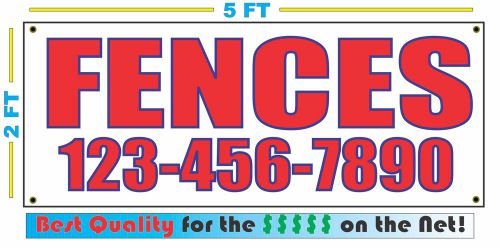 FENCES w CUSTOM PHONE Banner Sign NEW Larger Size Best Price for The $$$