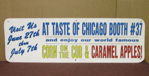 Used fiberglass plastic restaurant booth #37 taste of chicago sign ~ 48in x 15in for sale