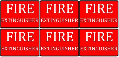 Six Set Of Fire Extinguisher Signs Company Office Vinyl Durable Business Sign