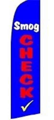 SMOG CHECK BLUE Super Sign Flag + Pole + Spike