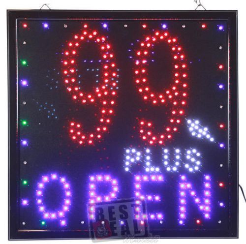 New LED 99 Cents Plus Business Motion Open Sign 19&#034;X19&#034; U.S.A  Seller #62