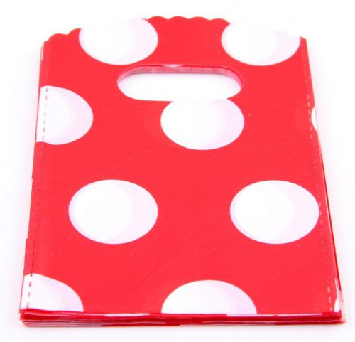 50Pcs Red Plastic Shopping/Gift Small Packing Bag 15x9cm