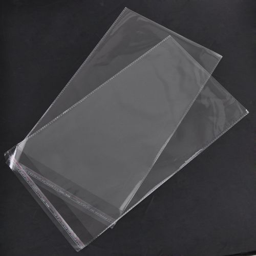 200pcs clear self adhesive seal plastic bags 38.5cmx22cm for sale