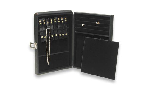 Compact Jewelry Display Carrying Case Hold Necklace Ring Watch Travel Storage