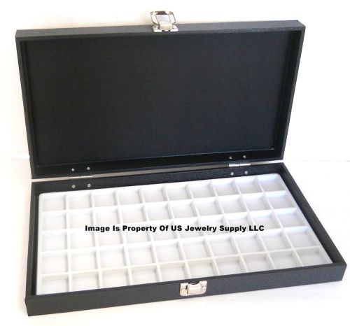 2 Solid Top Lid White 50 Space Jewelry Display Box Cases