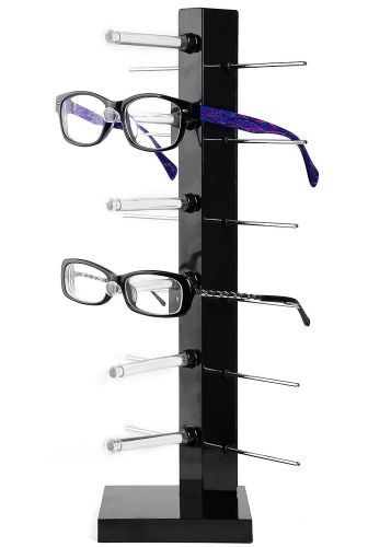 6 Pair Plastic Acrylic Stainless Eyeglass Holder Eyeglass Display Stand Black