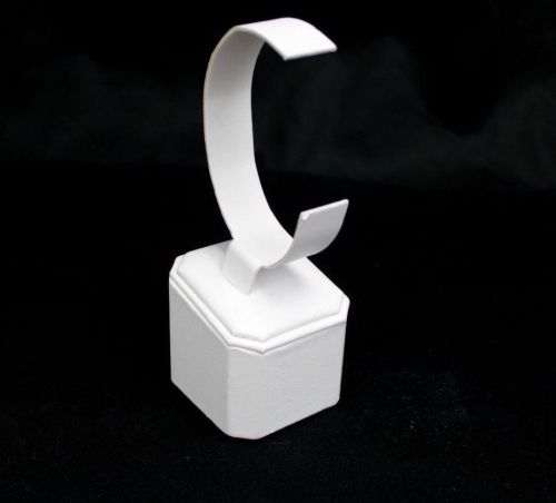 White Leatherette Retail Watch Bracelet Display Stand Rack Holder Showcase Shop
