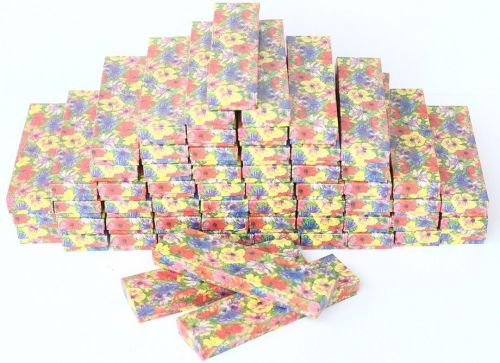 Lot of 12 floral printed cotton filled boxes jewelry gift boxes watch boxes 8x2 for sale