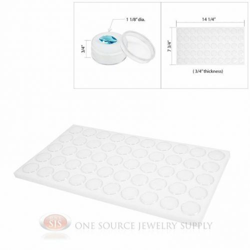 50 White Gem Jar Foam Insert Tray Jewelry Display Organizer Gemstones Storage