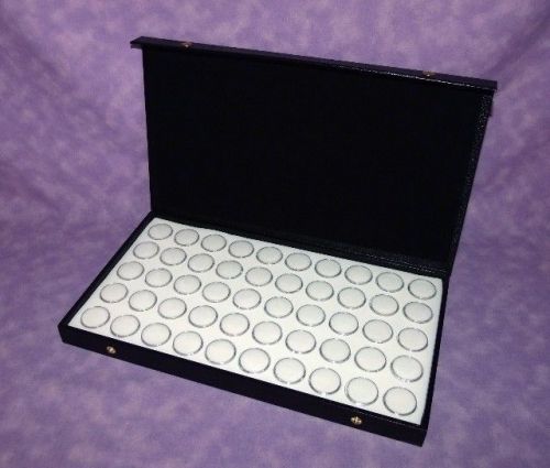 TEXTURED SOLID TOP DISPLAY WITH 50 GEM JARS WHITE