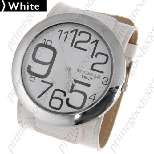 PU Leather Strap Quartz Wrist Free Shipping Wristwatch Women&#039;s White