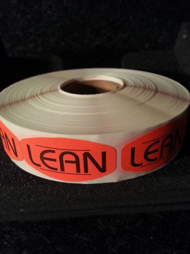 1.5&#034; x .75&#034; LEAN LABELS 1000 PER ROLL 1M/RL free shipping STICKERS