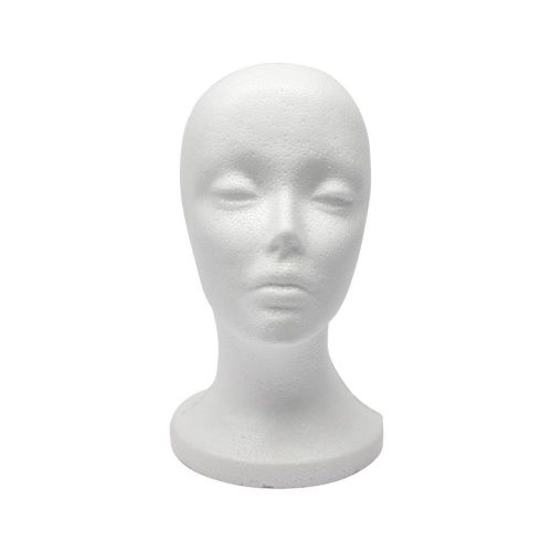 Fashion Styrofoam Mannequin Wig, Hat, Cap Display Model White Head Foam