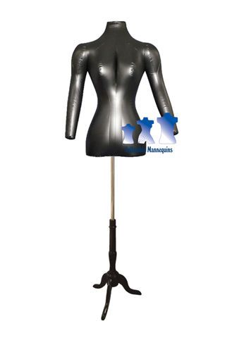 Inflatable Female Torso with Arms, Black and MS7B Stand