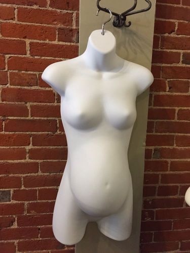 White Pregnant Female Hanging Mannequin Display Torso Hollow Form Maternity