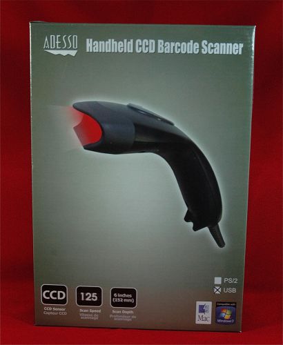 ADESSO NuScan 2100U Handheld CCD Barcode Scanner Mac/PC Plug and Play USB